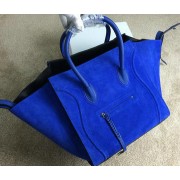 Celine Luggage Phantom Bag Nubuck Leather 99013 Blue VS00366