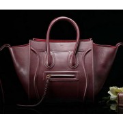 Celine Luggage Phantom Shopper Bags Ferrari Leather CL3341 Maroon VS07223
