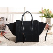 Celine Luggage Phantom Square Tote Bag 3341 in Dark Blue Original Suede Leather VS03293
