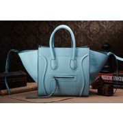 Celine Luggage Phantom Square Tote Bag 3341 in Light Blue Clemence Leather VS02634