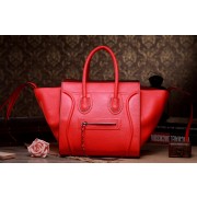 Celine Luggage Phantom Square Tote Bag 3341 in Orange Red Clemence Leather VS08336