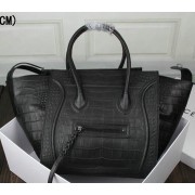 Celine Luggage Phantom Tote Bag Croco Leather 3341 Black VS07623