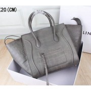 Celine Luggage Phantom Tote Bag Croco Leather 3341 Grey VS03323
