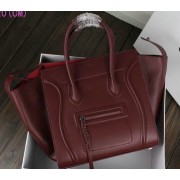 Celine Luggage Phantom Tote Bag Ferrari Leather 3341 Burgundy VS06359