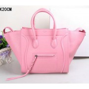 Celine Luggage Phantom Tote Bag Ferrari Leather 3341 Pink VS07120