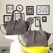 Celine Medium Tri Fold Shoulder bag in Dark Grey Calfskin 030401 VS00773