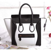 Celine Micro Luggage 3307 in Black with White Original Leather VS04325