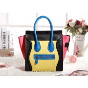 Celine Micro Luggage 3307 in Yellow with Black and Pink Original Leather YD VS09151