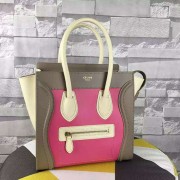 Celine Micro Luggage Tote Bag Original Leather C164173 Peach&Grey&Offwhite VS00176