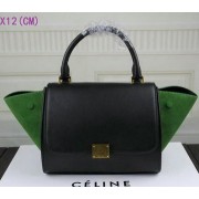 Celine MINI Trapeze Bag Suede Leather CT3345 Green&Black VS03390