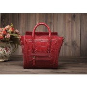 Celine Nano Luggage 3309 in Red Crocodile Leather VS02691