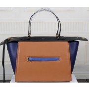Celine Ring Bag Smooth Calfskin Leather 176203 Wheat&Royal&Black VS04187