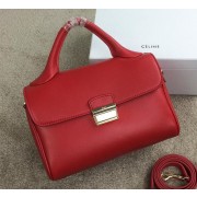 Celine Small Top Handle Bag Original Leather C20135S Red VS05100