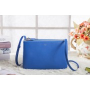 Celine Small Trio Crossbody Bag 3001 in Blue Original Calfskin Leather VS01763
