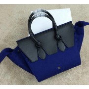 Celine Tie Nano Top Handle Bag Flannelette 98313 Royal&Black VS06238