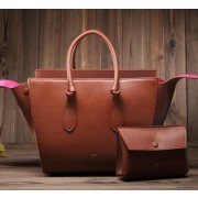 Celine Tie Nano Top Handle Bags Original Leather C3052 Wheat VS08160