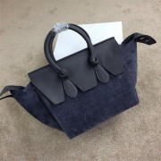 Celine Tie Nano Top Handle Bags Suede Leather C98313 Grey VS01820