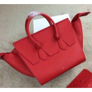 Celine Tie Top Handle Bag Grain Leather 98314 Red VS04786