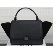Celine Trapeze Bag Original Litchi Leather CT3342 Black VS00669