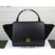 Celine Trapeze Bag Suede Leather C3342 Black VS05806