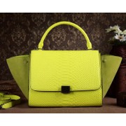 Celine Trapeze Top Handle Bag Snake Leather 3342 Lemon VS09257