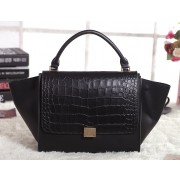 Celine Trapeze tote Bag 3342 in Black Crocodile with Original Leather YD VS00290