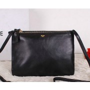 Celine Trio Calfskin Leather Shoulder Bag C27002 Black VS07383