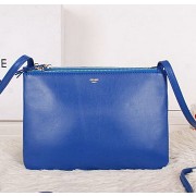 Celine Trio Calfskin Leather Shoulder Bag C27002 Blue VS02583