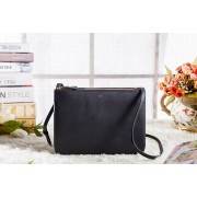 Celine Trio Crossbody Messenger Bag 3000 in Black Original Calfskin Leather VS09555