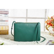 Celine Trio Crossbody Messenger Bag 3000 in Dark Green Original Calfskin Leather VS03919