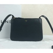 Celine Trio Original Leather Shoulder Bag C98317 Black VS06895