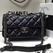 Chanel Black Quilted Calfskin Perfect Edge Bag Silver A14041 VS00923