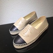 Chanel CC Lambskin Espadrille Flat Beige CH0731 VS01145