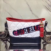 Chanel Chanel's Gabrielle Small Hobo Bag White & Navy Blue A91810 VS01205