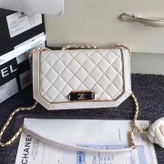 Chanel Lambskin and Metallic Calfskin Flap Bag White A91836 VS08209