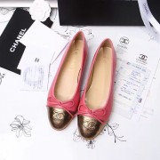 Chanel Pink Lambskin Ballet Flats Gold Cap Toe CH1610 VS06551