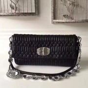 Cheap Copy Miu Miu Crystal Nappa Leather Shoulder Bag Black 5BD233 VS02411