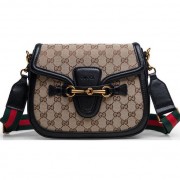 Cheap Gucci Lady Web Original GG Canvas Shoulder Bags 383848 Black VS06222