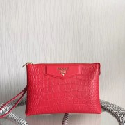 Cheap Imitation Prada Croco Leather Clutch PD991 Red VS00529