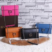 Cheap Knockoff Gucci Interlocking Leather Shoulder Bag 387604 VS07606
