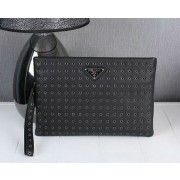 Cheap PRADA Calfskin Leather Clutch P1008 Black VS09862