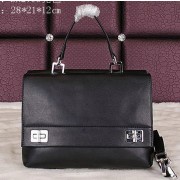 Cheap Prada Smooth Leather Tote Bags BN2796 Black VS02106
