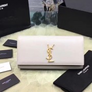 Cheap Replica Classic Monogram Saint Laurent Clutch in Light Grey Grained Leather 326079 VS02851