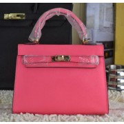 Cheap Replica Hermes Kelly 22cm Tote Bag Calfskin Leather Rosy VS08747