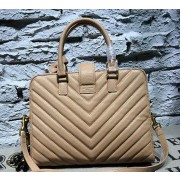 Cheap Saint Laurent Cabas Cannage Pattern Leather Top Handle Bag Y2764 Apricot VS05347