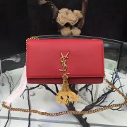Cheap Saint Laurent Medium Kate Monogram Tassel Smooth Leather Shoulder Bag Red Y121270 VS03795