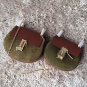 Chloe Drew Calf and Suede Shoulder Bag Green 151060 VS07220