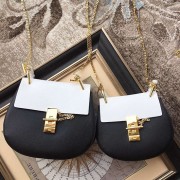 Chloe Drew Mini Leather and Suede Shoulder Bag Black 300910 VS05827