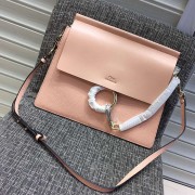 Chloe Faye Calfskin and Suede Shoulder Bag Cement Pink 181020 VS05472