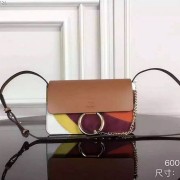 Chloe Faye Small Calf Leather Shoulder Bag Brown 6005 VS02798